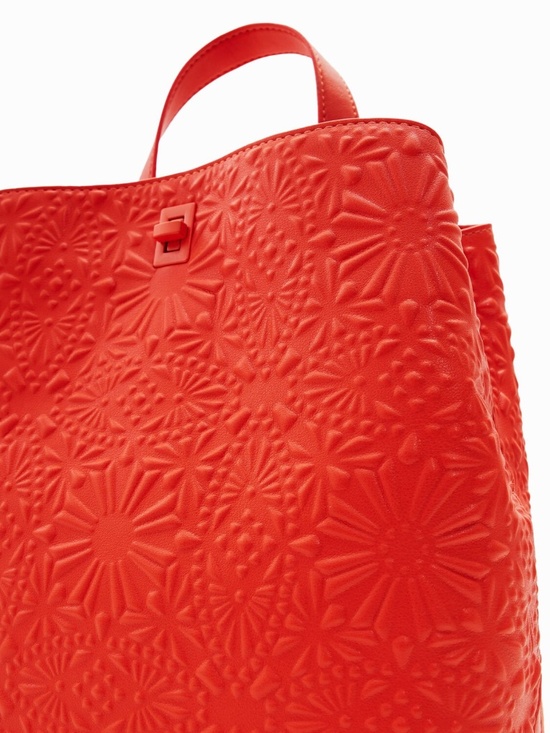 Small geometric embossed  backpack